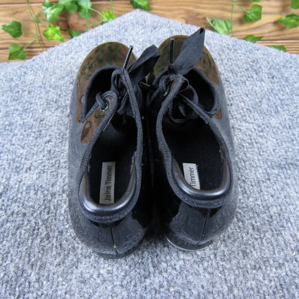 Jaina Timmer Girls 2.5 Black Patent Synthetic Tap Shoes Lace-Up Performance